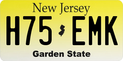NJ license plate H75EMK