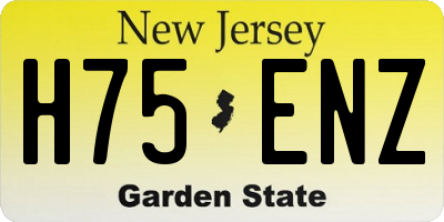 NJ license plate H75ENZ