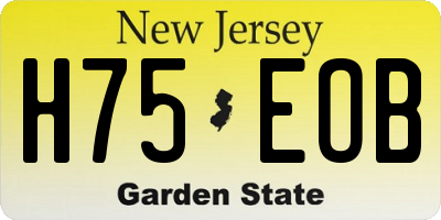 NJ license plate H75EOB
