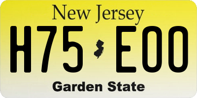 NJ license plate H75EOO