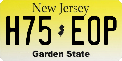 NJ license plate H75EOP