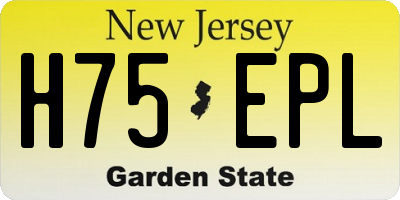 NJ license plate H75EPL