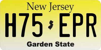 NJ license plate H75EPR