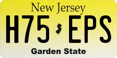 NJ license plate H75EPS