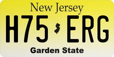 NJ license plate H75ERG
