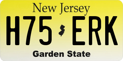 NJ license plate H75ERK