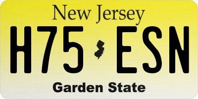 NJ license plate H75ESN