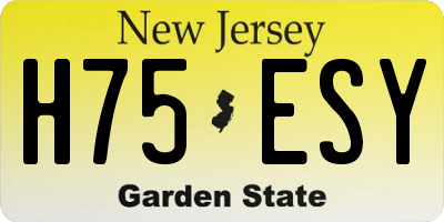 NJ license plate H75ESY