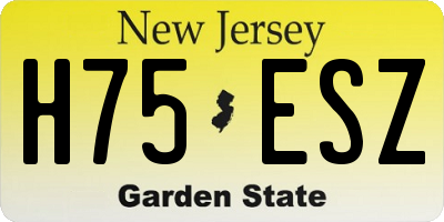NJ license plate H75ESZ