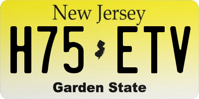 NJ license plate H75ETV