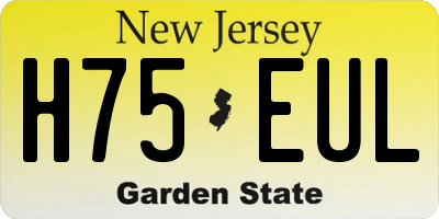 NJ license plate H75EUL