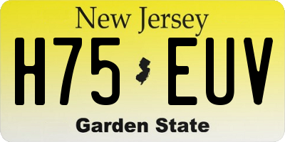 NJ license plate H75EUV