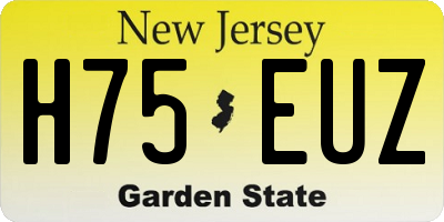 NJ license plate H75EUZ