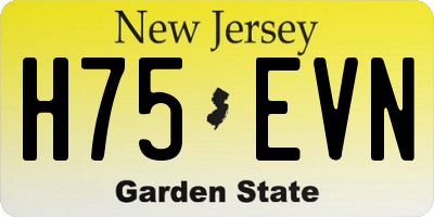NJ license plate H75EVN