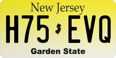 NJ license plate H75EVQ