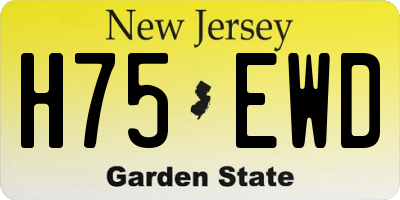 NJ license plate H75EWD
