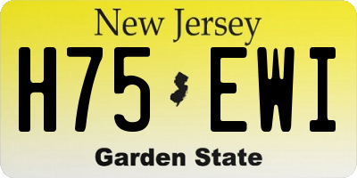 NJ license plate H75EWI