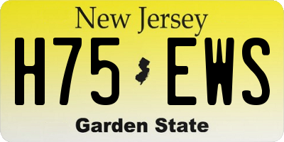 NJ license plate H75EWS