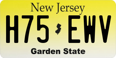 NJ license plate H75EWV