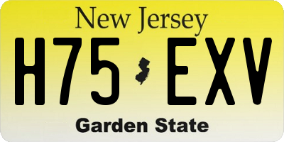 NJ license plate H75EXV