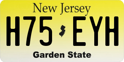NJ license plate H75EYH