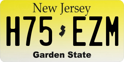 NJ license plate H75EZM
