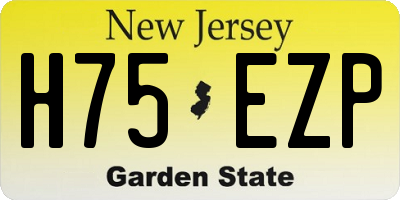 NJ license plate H75EZP