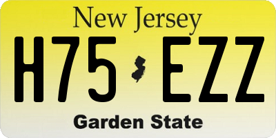 NJ license plate H75EZZ