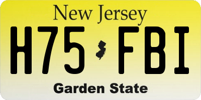 NJ license plate H75FBI