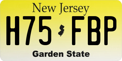 NJ license plate H75FBP