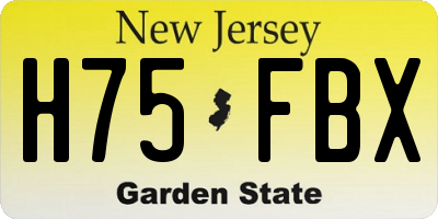 NJ license plate H75FBX