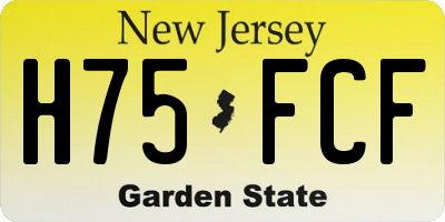 NJ license plate H75FCF