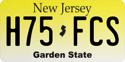 NJ license plate H75FCS