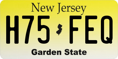 NJ license plate H75FEQ
