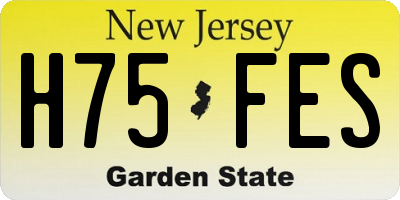 NJ license plate H75FES