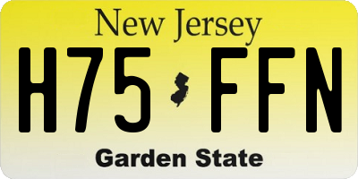 NJ license plate H75FFN