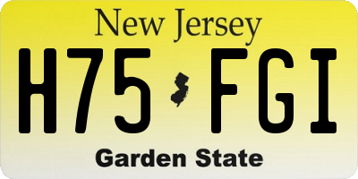 NJ license plate H75FGI