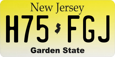 NJ license plate H75FGJ