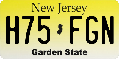 NJ license plate H75FGN