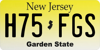 NJ license plate H75FGS
