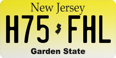 NJ license plate H75FHL