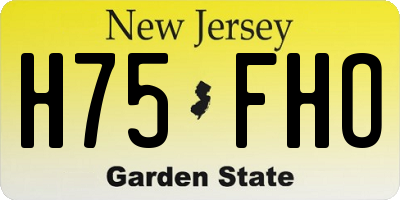 NJ license plate H75FHO