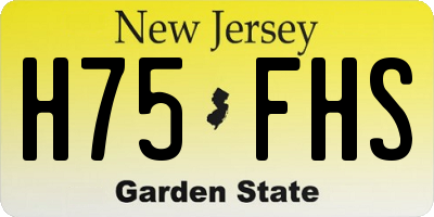 NJ license plate H75FHS