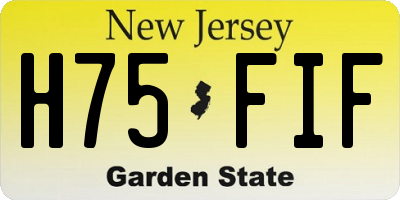 NJ license plate H75FIF