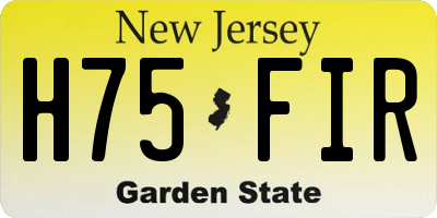 NJ license plate H75FIR