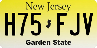 NJ license plate H75FJV
