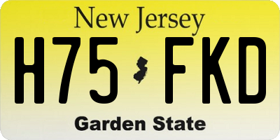NJ license plate H75FKD