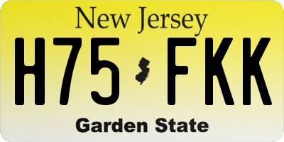 NJ license plate H75FKK