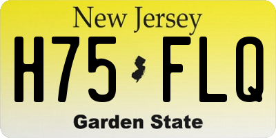NJ license plate H75FLQ