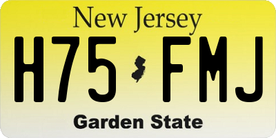 NJ license plate H75FMJ